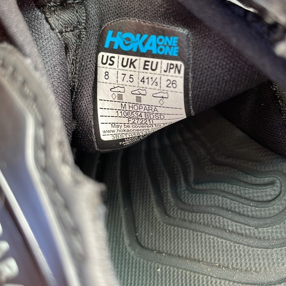 HOKA One One Hopara Men's Black Hike Shoe Size 8 NWOT - Picture 9 of 13